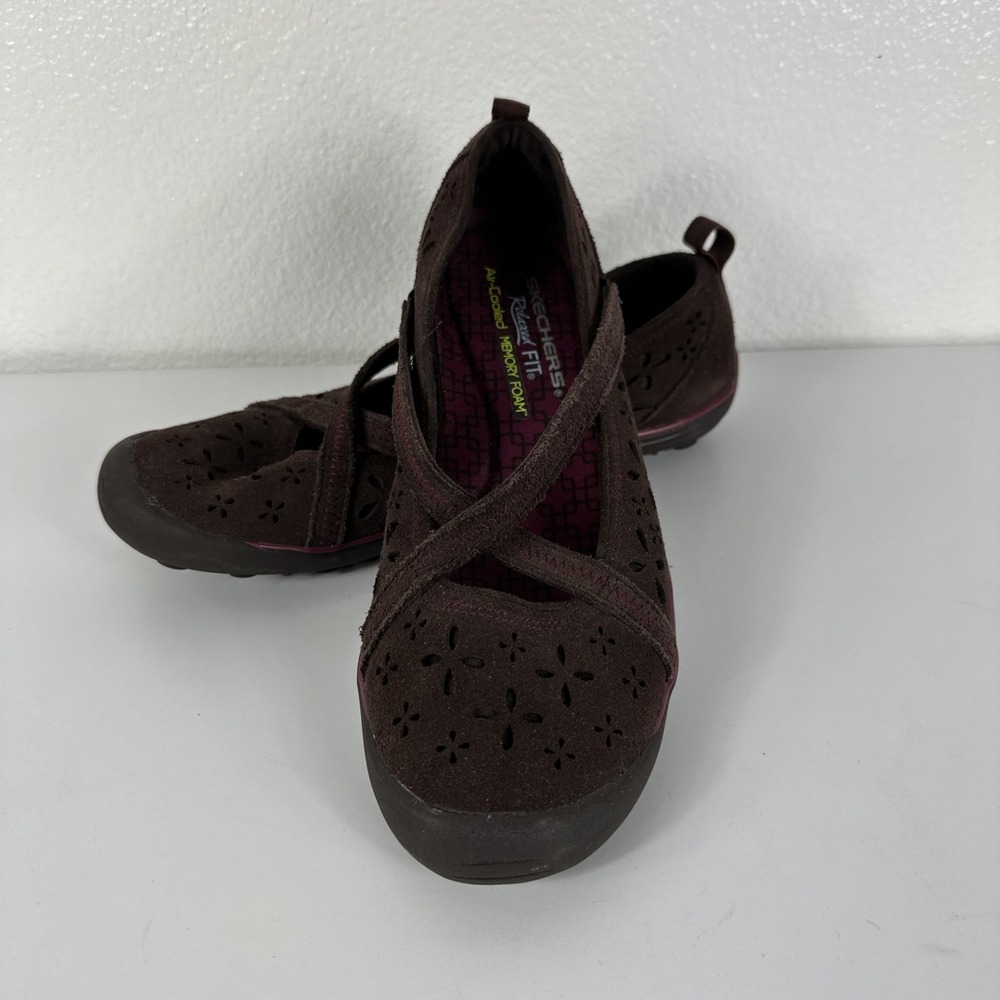 SKECHERS MaryJane Women's Size 7.5 Chocolate Earth Fest Slip On Shoes
